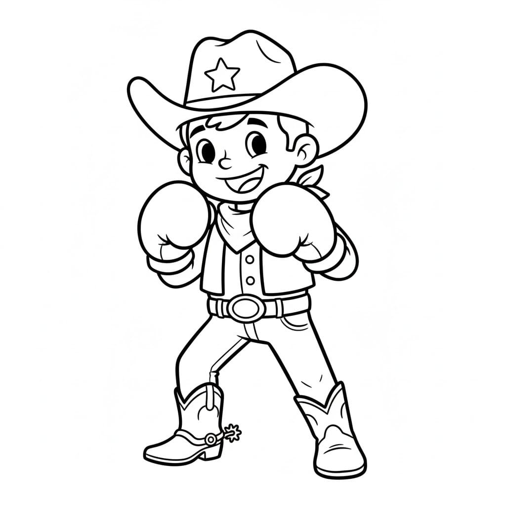 Kolorowanka Kowboj wydruku podstawowy