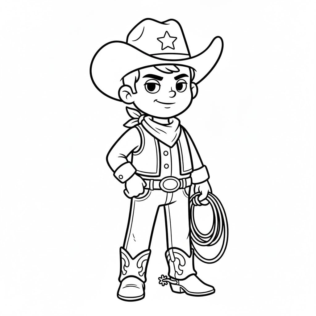 Kolorowanka Kowboj wydruku prosty