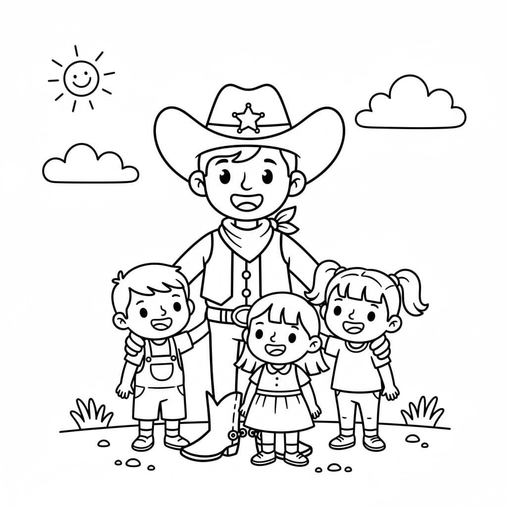 Kolorowanka Kowboj wydruku