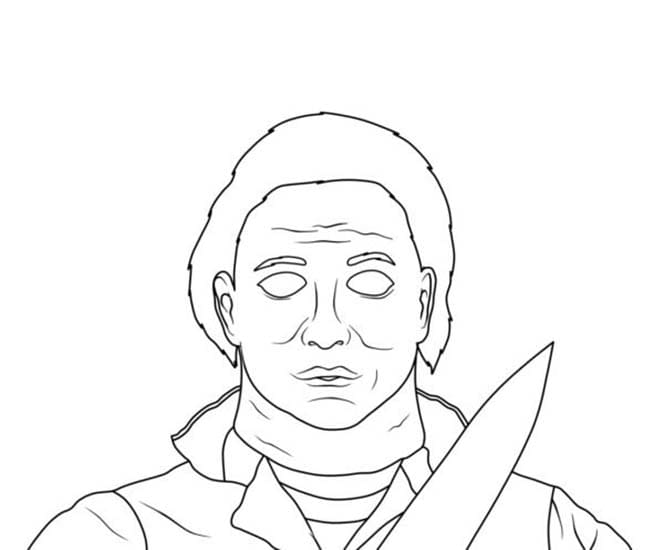 Kolorowanka Michael Myers bezpłatny wydruku łatwy