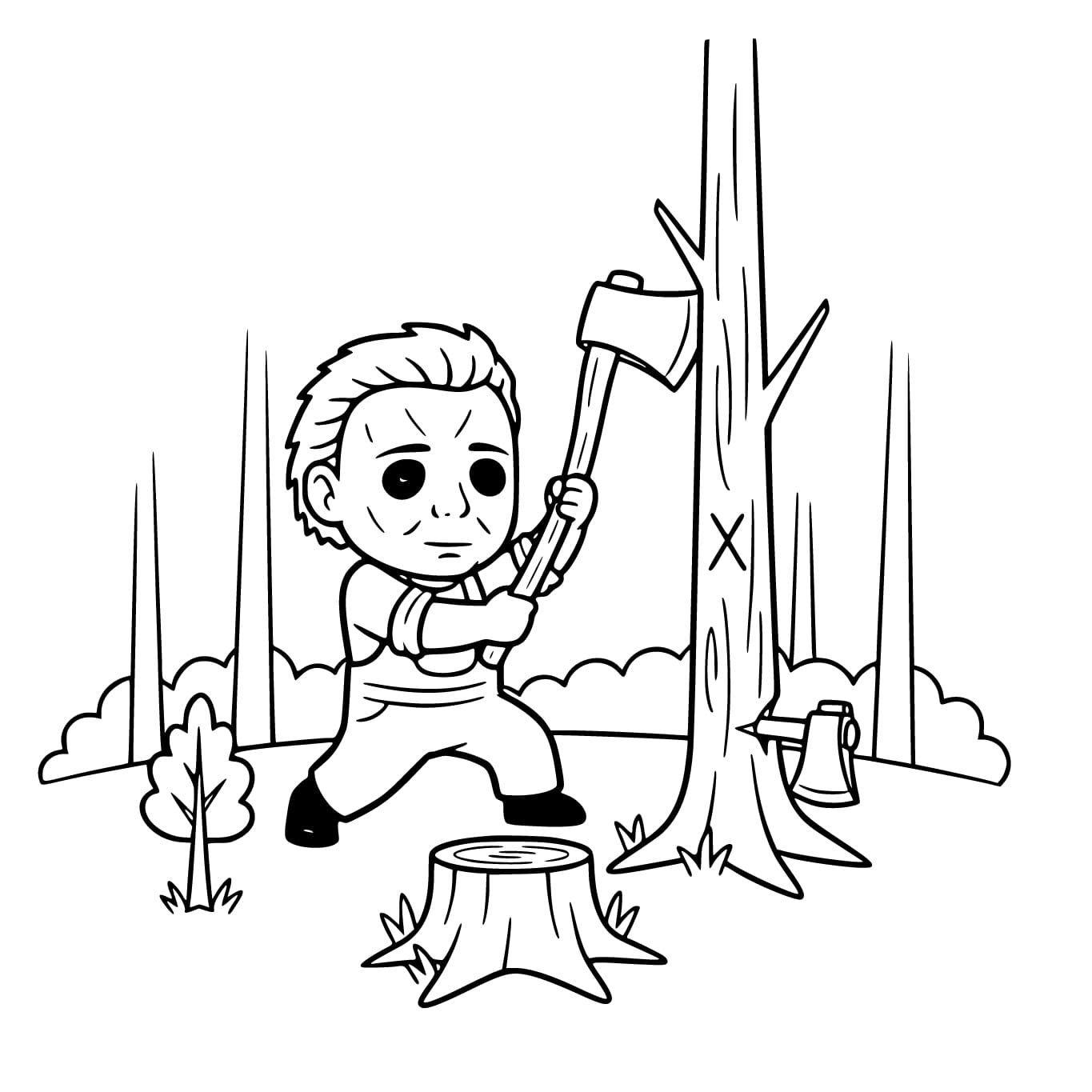 Kolorowanka Michael Myers bezpłatny wydruku podstawowy