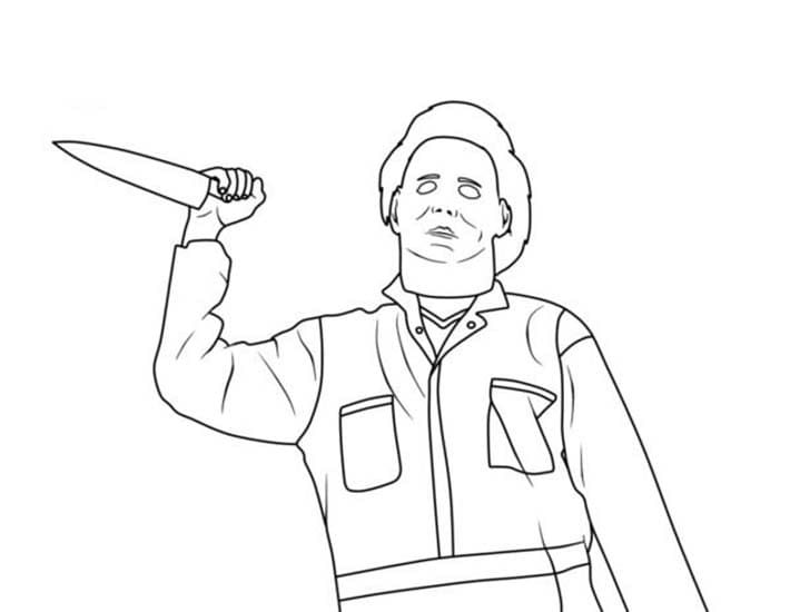 Kolorowanka Michael Myers bezpłatny wydruku prosty