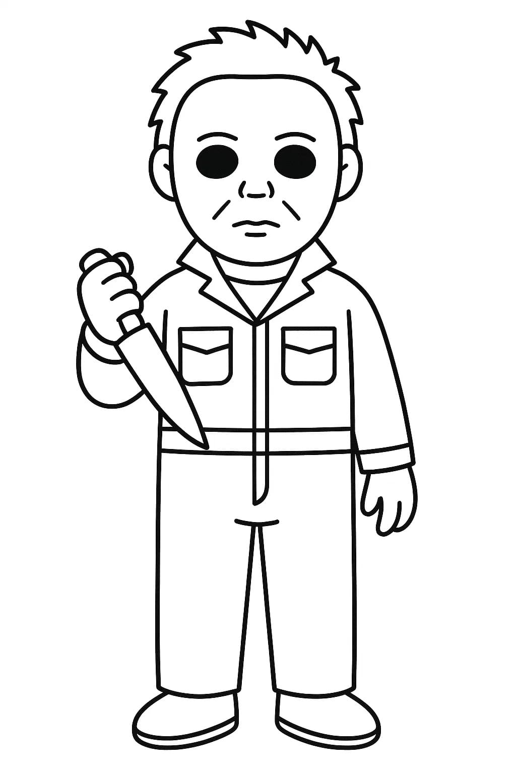 Kolorowanka Michael Myers prosty u dzieci