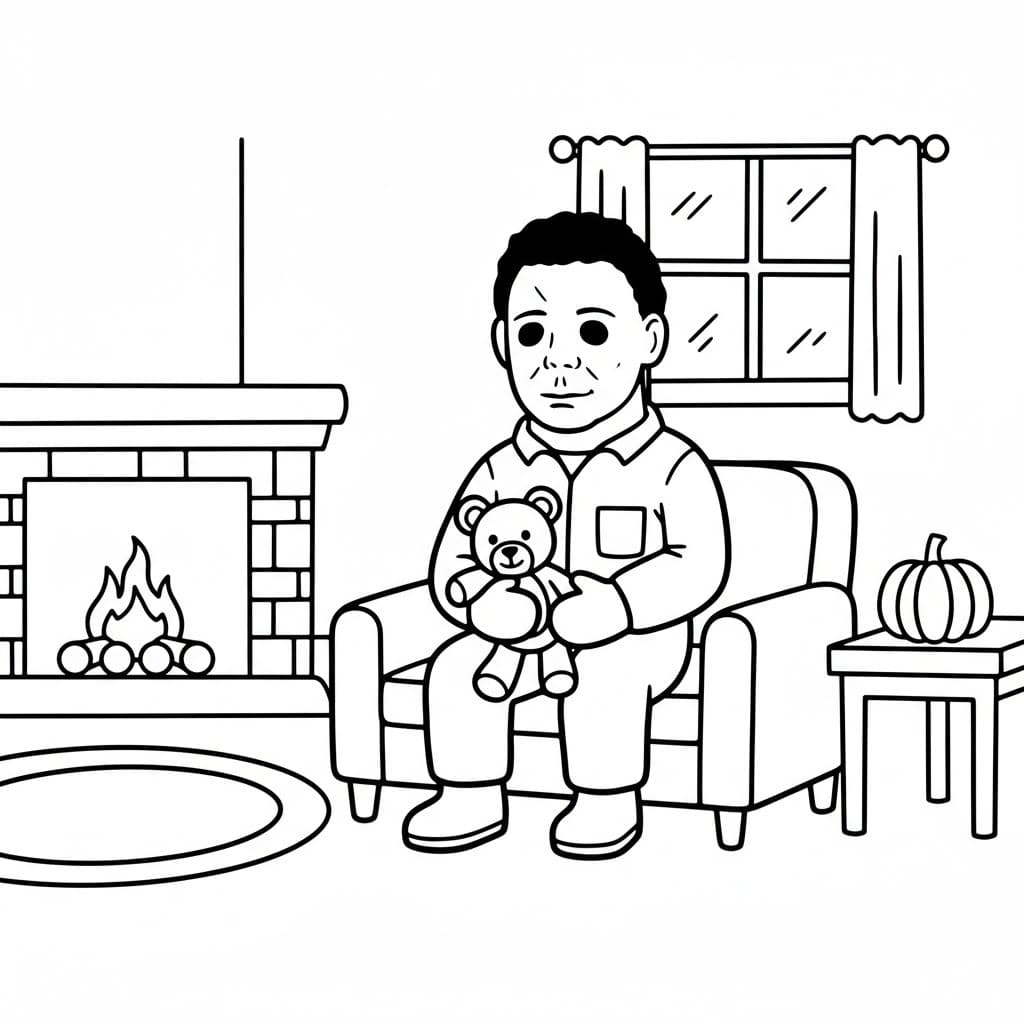 Kolorowanka Michael Myers wydruku dla dzieci