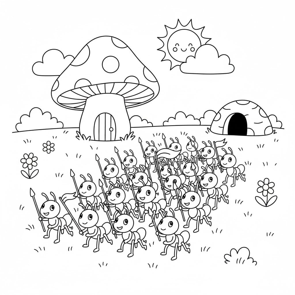 Kolorowanka Mrówki do druku