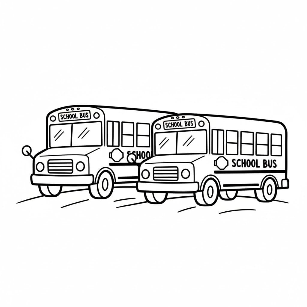 Kolorowanka Narysuj Autobus Szkolny bezpłatny łatwy