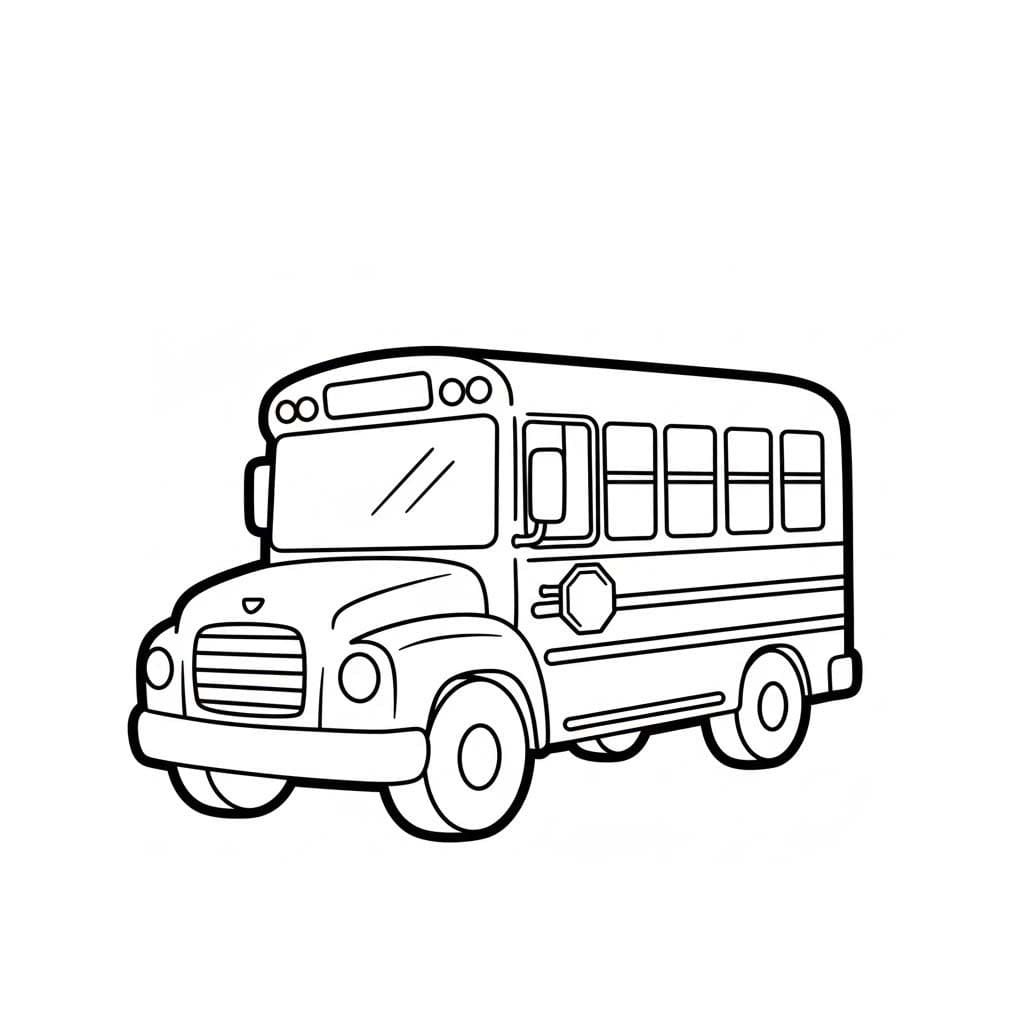Kolorowanka Narysuj Autobus Szkolny bezpłatny podstawowy