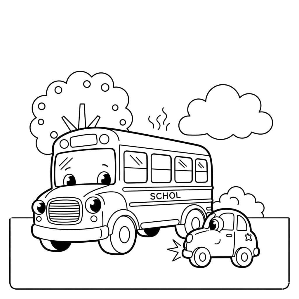 Kolorowanka Narysuj Autobus Szkolny łatwy