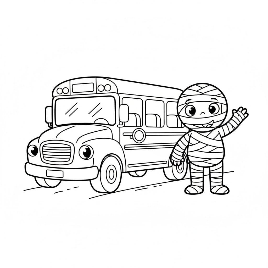 Kolorowanka Narysuj Autobus Szkolny wydruku dla dzieci