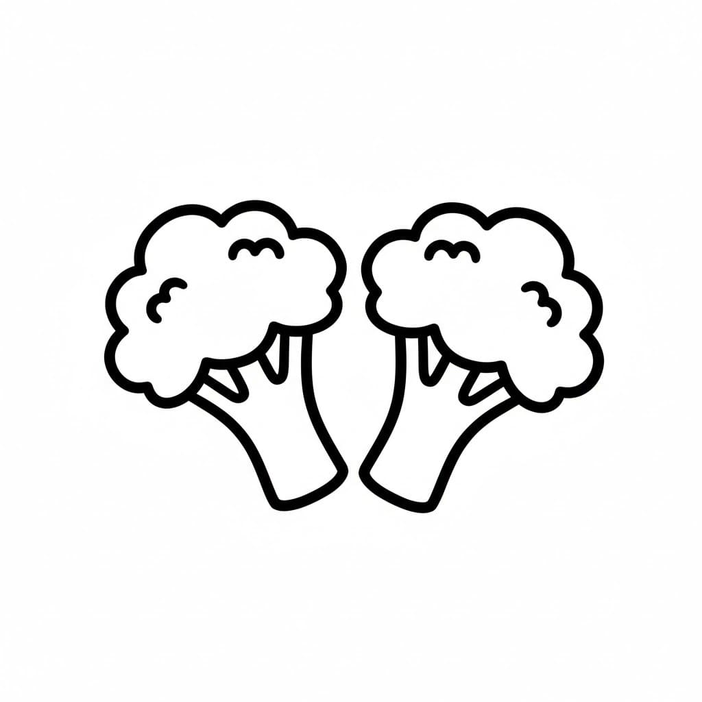 Kolorowanka Narysuj Brokuły bezpłatny dla dzieci