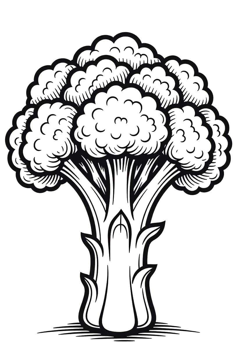 Kolorowanka Narysuj Brokuły bezpłatny łatwy