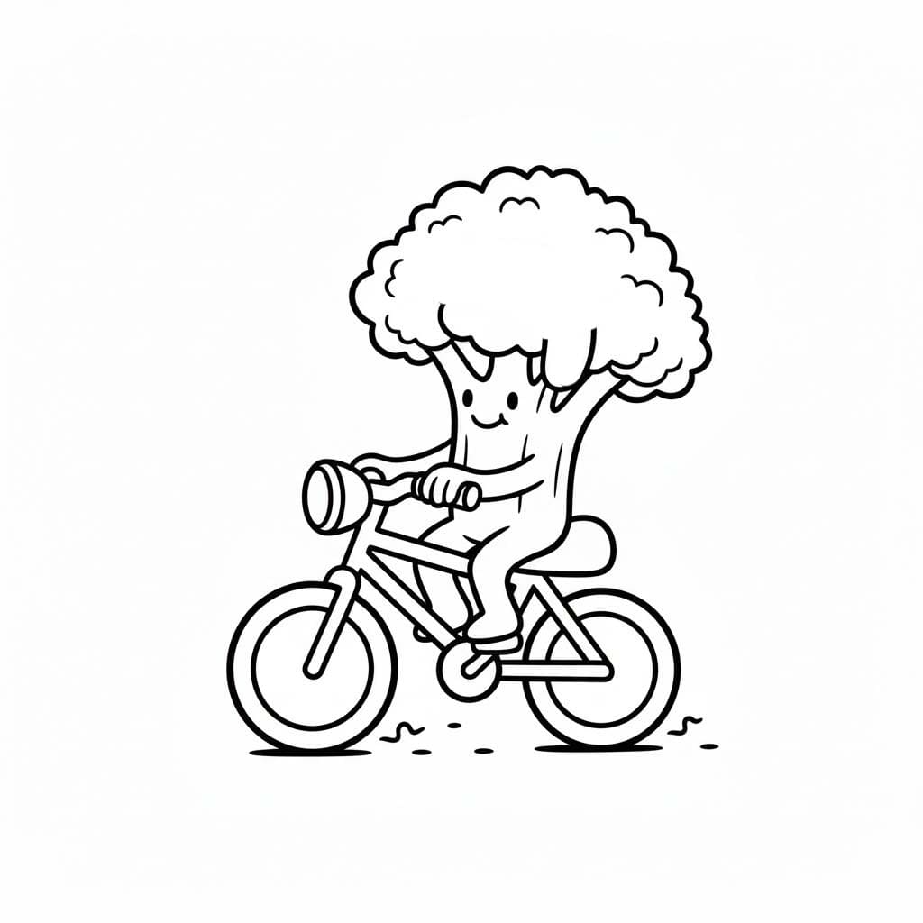 Kolorowanka Narysuj Brokuły dla dzieci