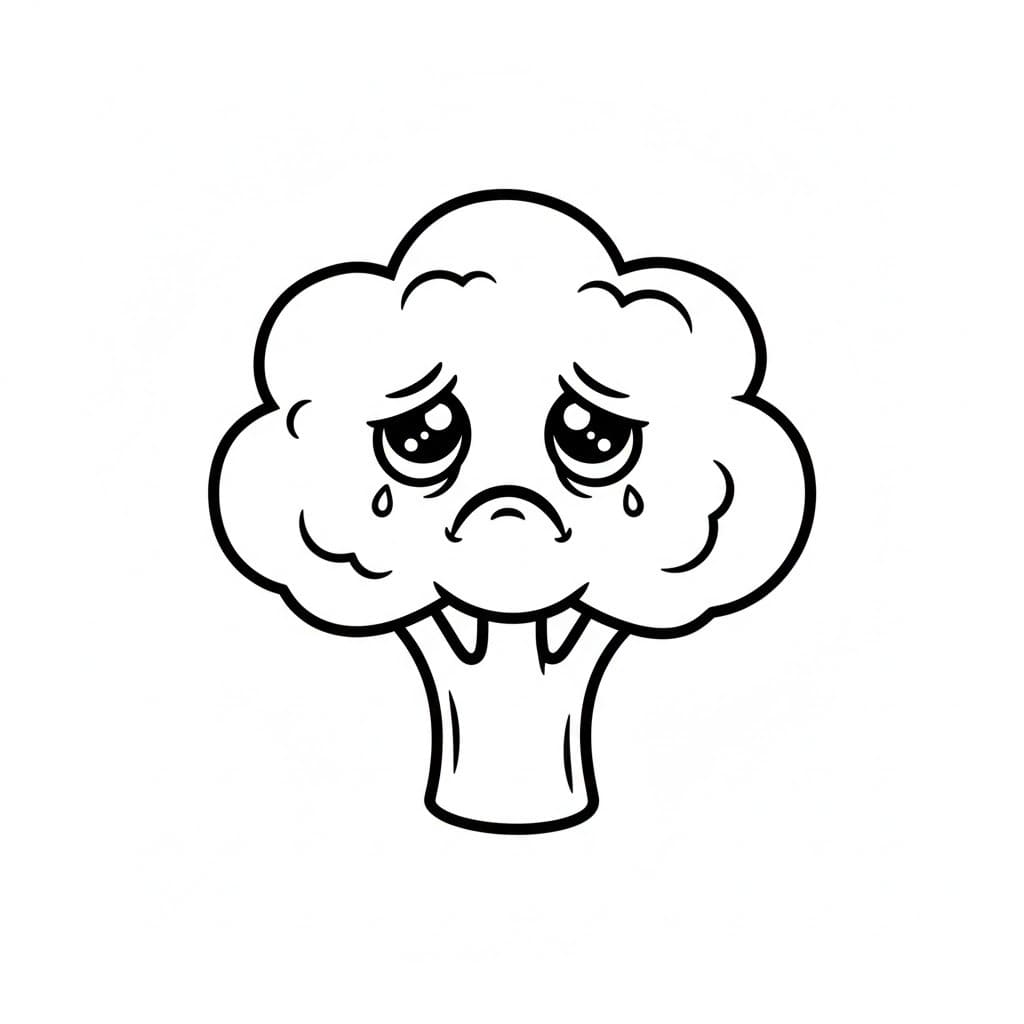 Kolorowanka Narysuj Brokuły prosty