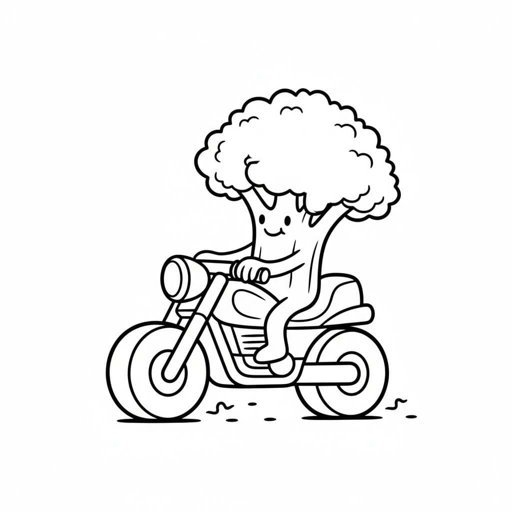 Kolorowanka Narysuj Brokuły wydruku dla dzieci