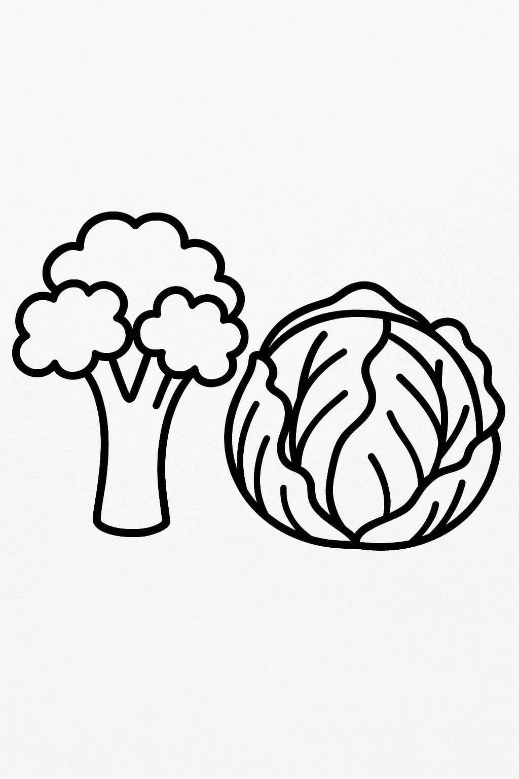 Kolorowanka Narysuj Brokuły wydruku łatwy