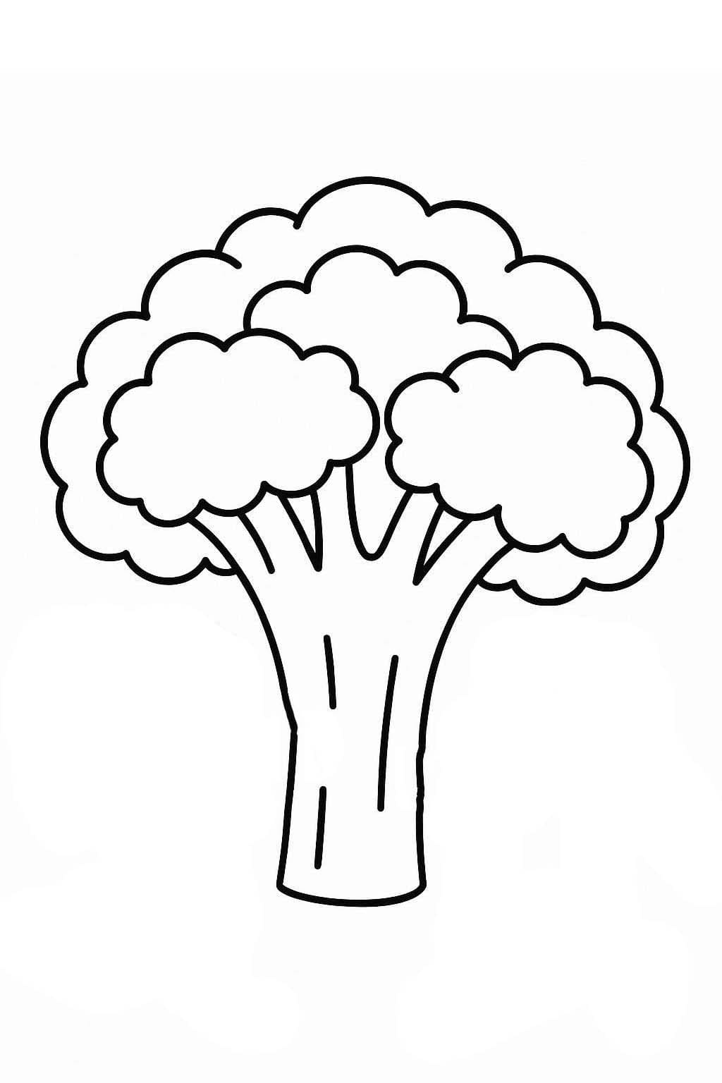 Kolorowanka Narysuj Brokuły wydruku podstawowy