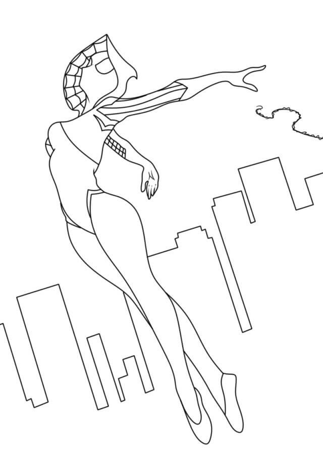 Kolorowanka Narysuj Ghost Spider 2