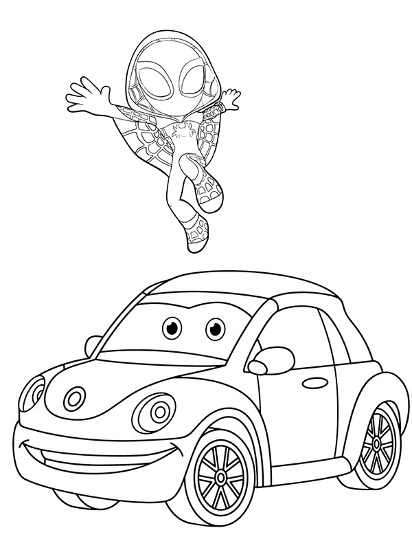 Kolorowanka Narysuj Ghost Spider 5