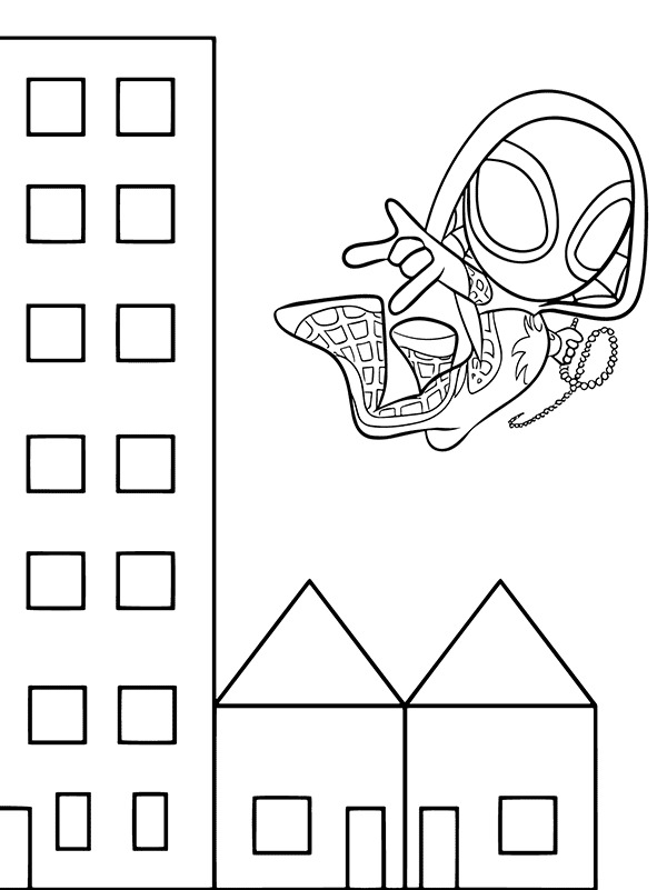 Kolorowanka Narysuj Ghost Spider bezpłatna łatwy
