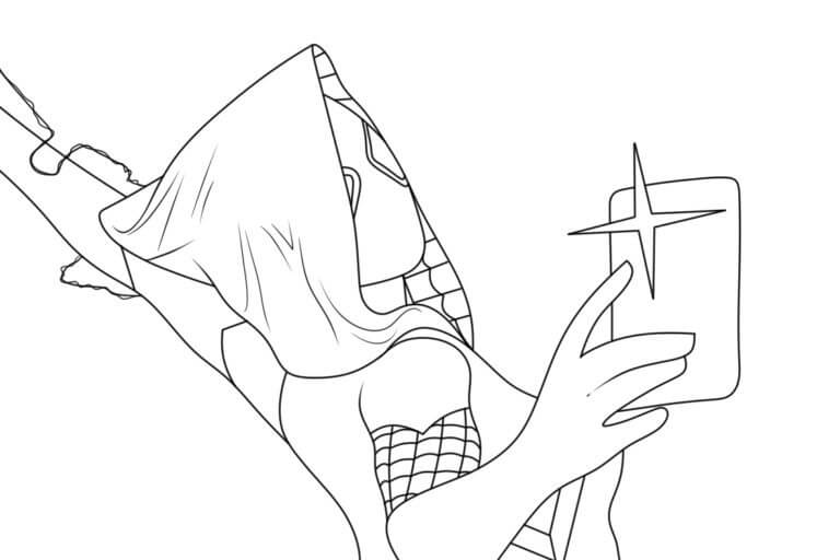 Kolorowanka Narysuj Ghost Spider bezpłatna podstawowy