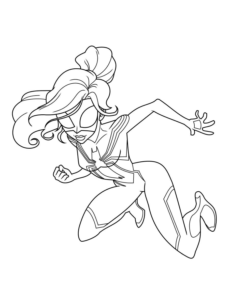 Kolorowanka Narysuj Ghost Spider bezpłatnie dla dzieci