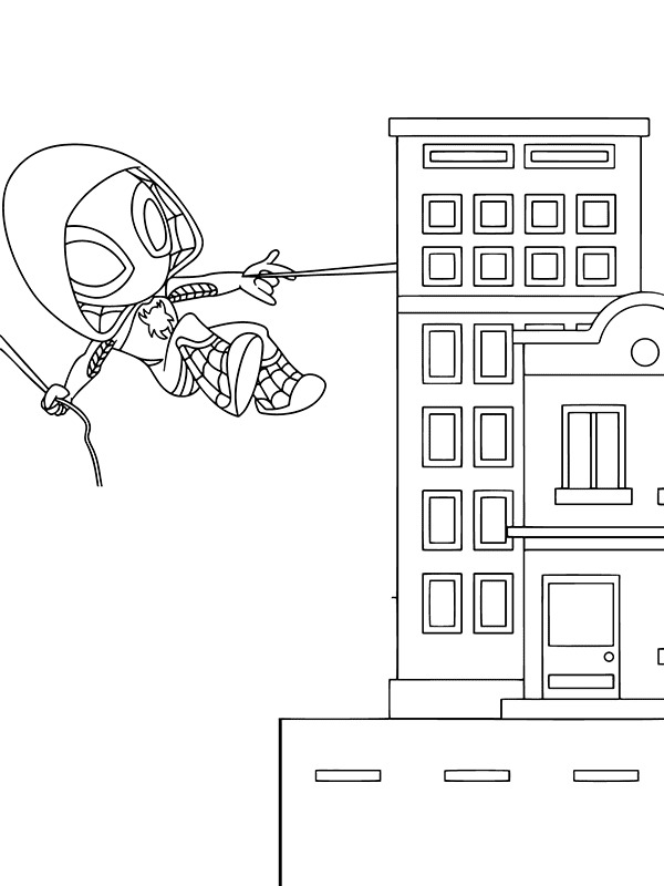 Kolorowanka Narysuj Ghost Spider bezpłatny wydruku