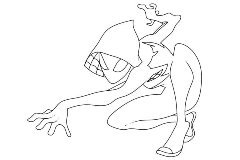 Kolorowanka Narysuj Ghost Spider bezpłatny