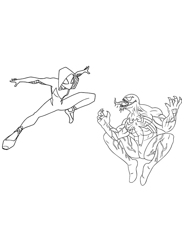 Kolorowanka Narysuj Ghost Spider do druku