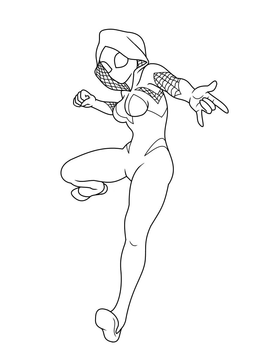 Kolorowanka Narysuj Ghost Spider łatwy