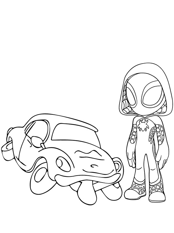 Kolorowanka Narysuj Ghost Spider podstawowy do druku