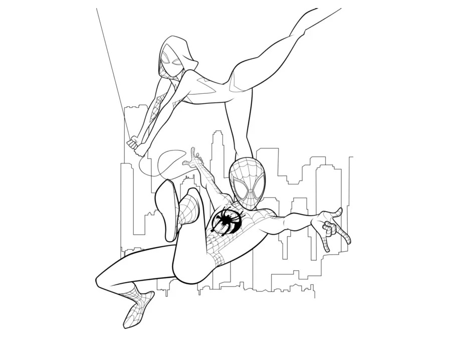 Kolorowanka Narysuj Ghost Spider prosty do druku