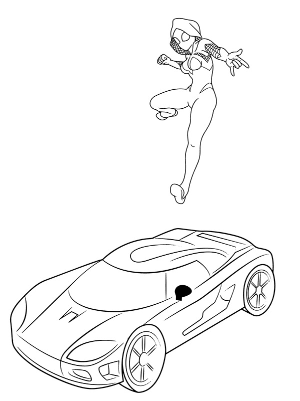 Kolorowanka Narysuj Ghost Spider wydruku