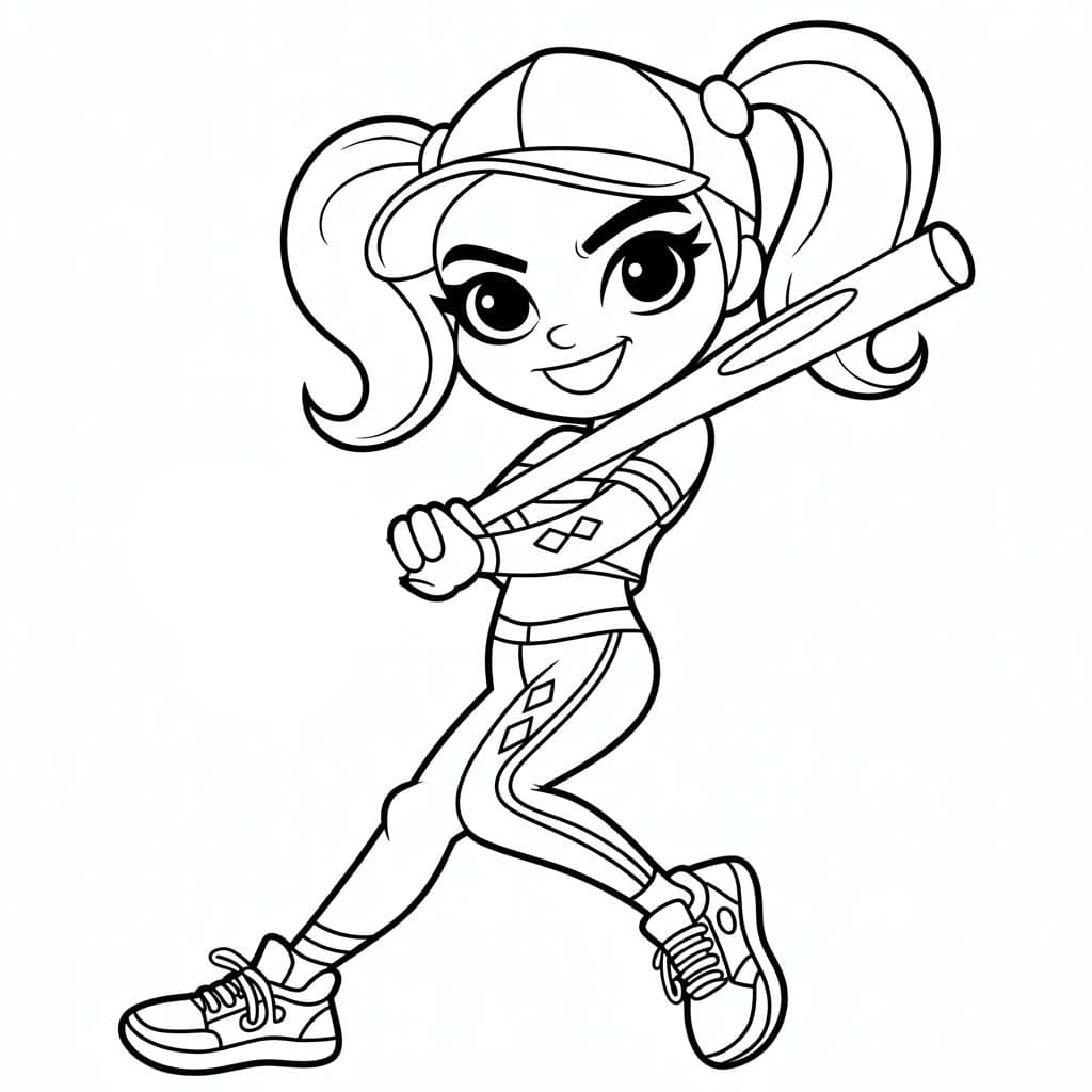 Kolorowanka Narysuj Harley Quinn 1