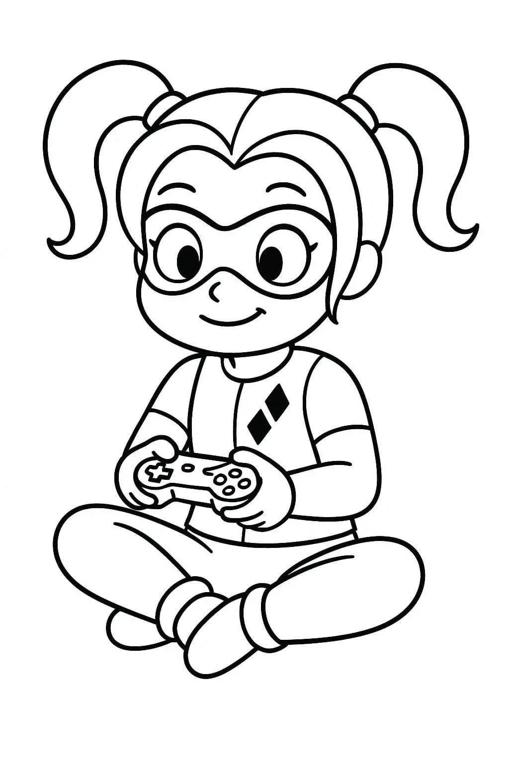 Kolorowanka Narysuj Harley Quinn 2