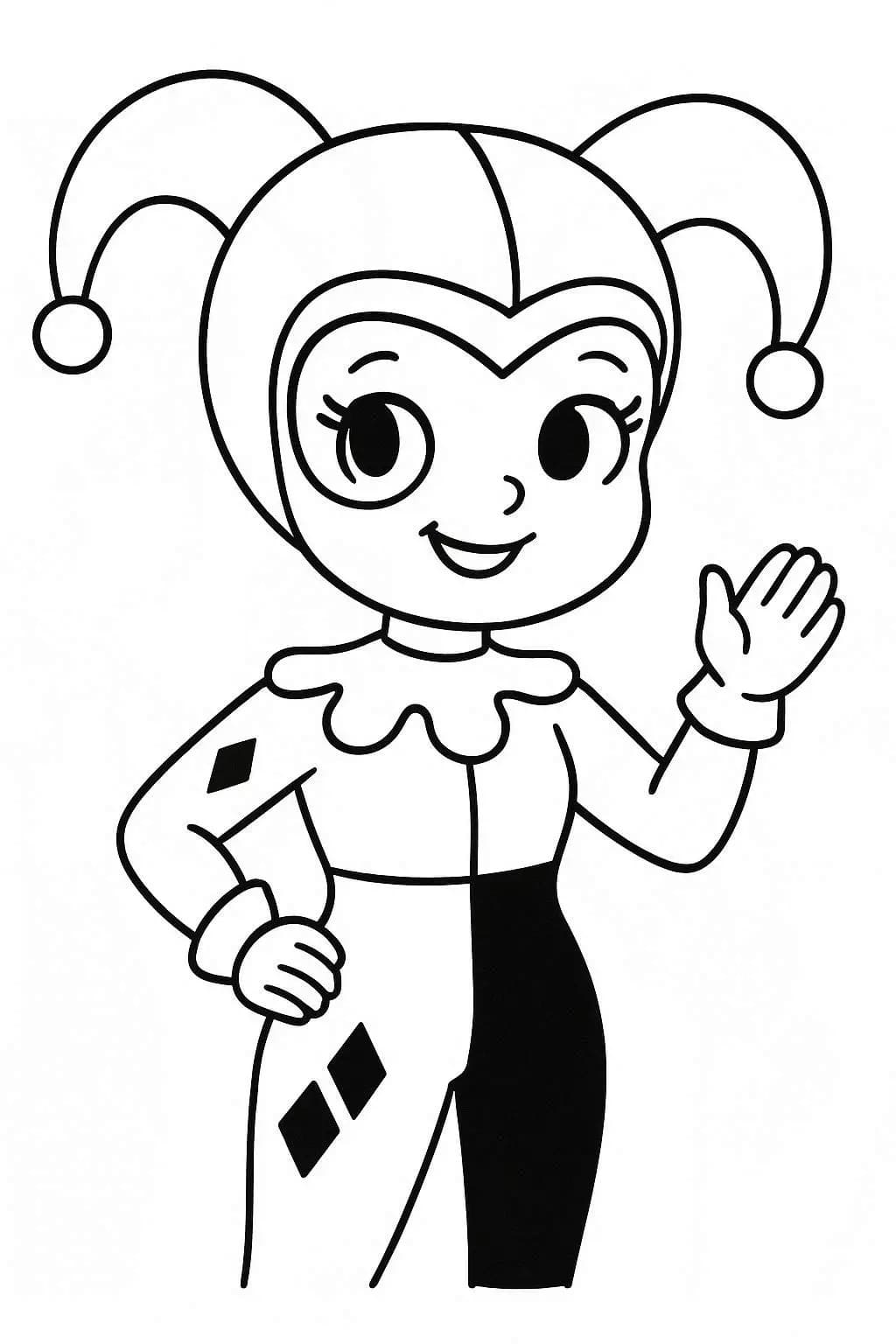 Kolorowanka Narysuj Harley Quinn 3