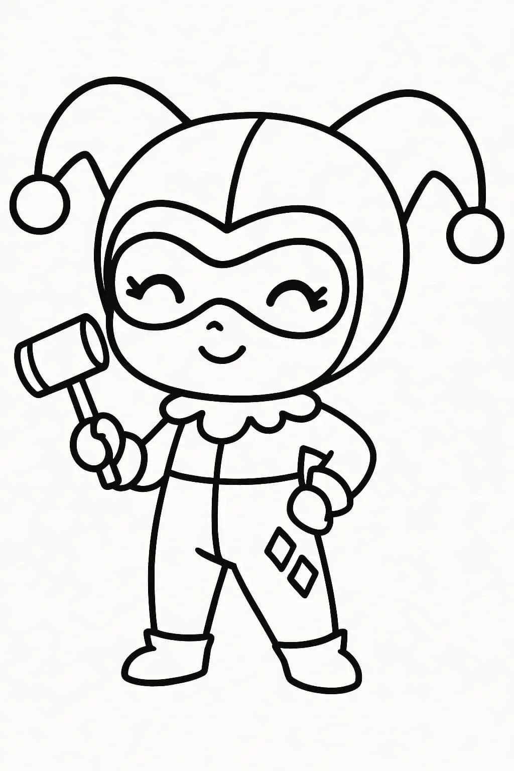 Kolorowanka Narysuj Harley Quinn 5