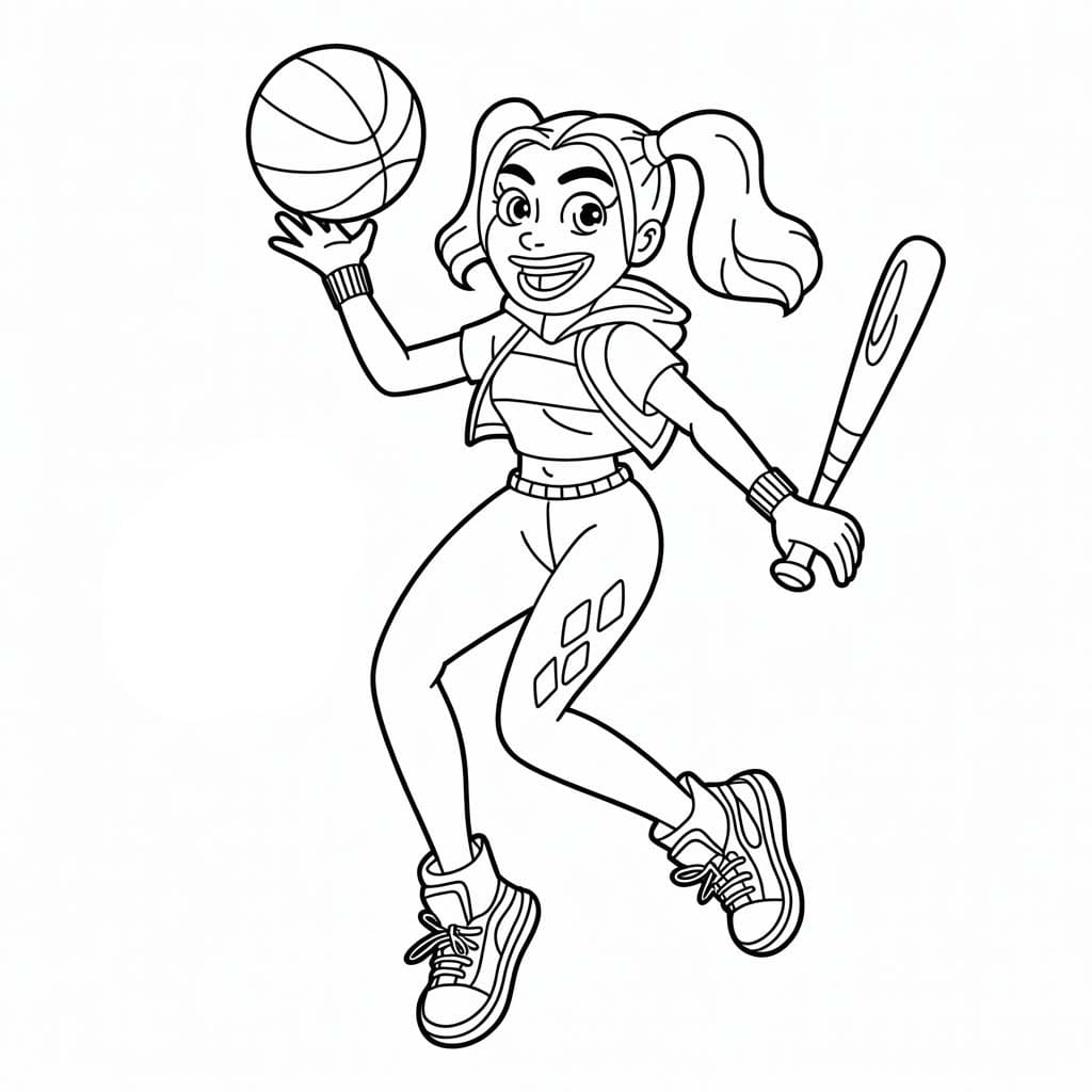 Kolorowanka Narysuj Harley Quinn 8