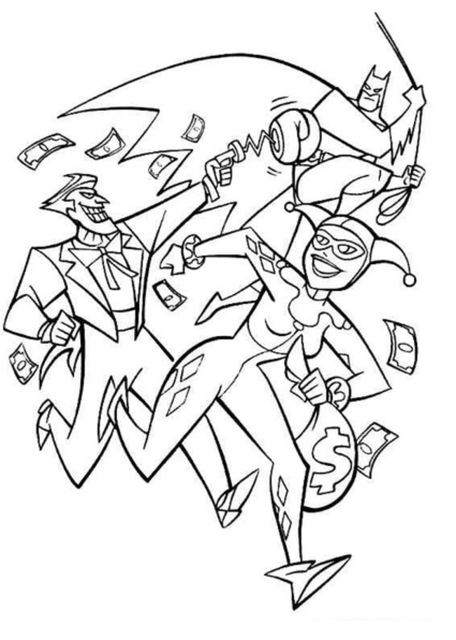 Kolorowanka Narysuj Harley Quinn naszkicować