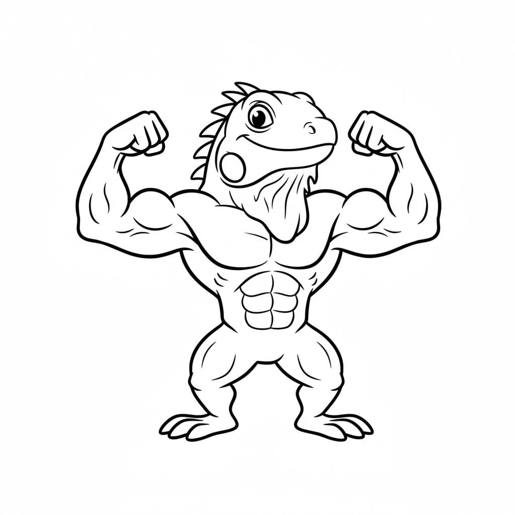 Kolorowanka Narysuj Iguana 1