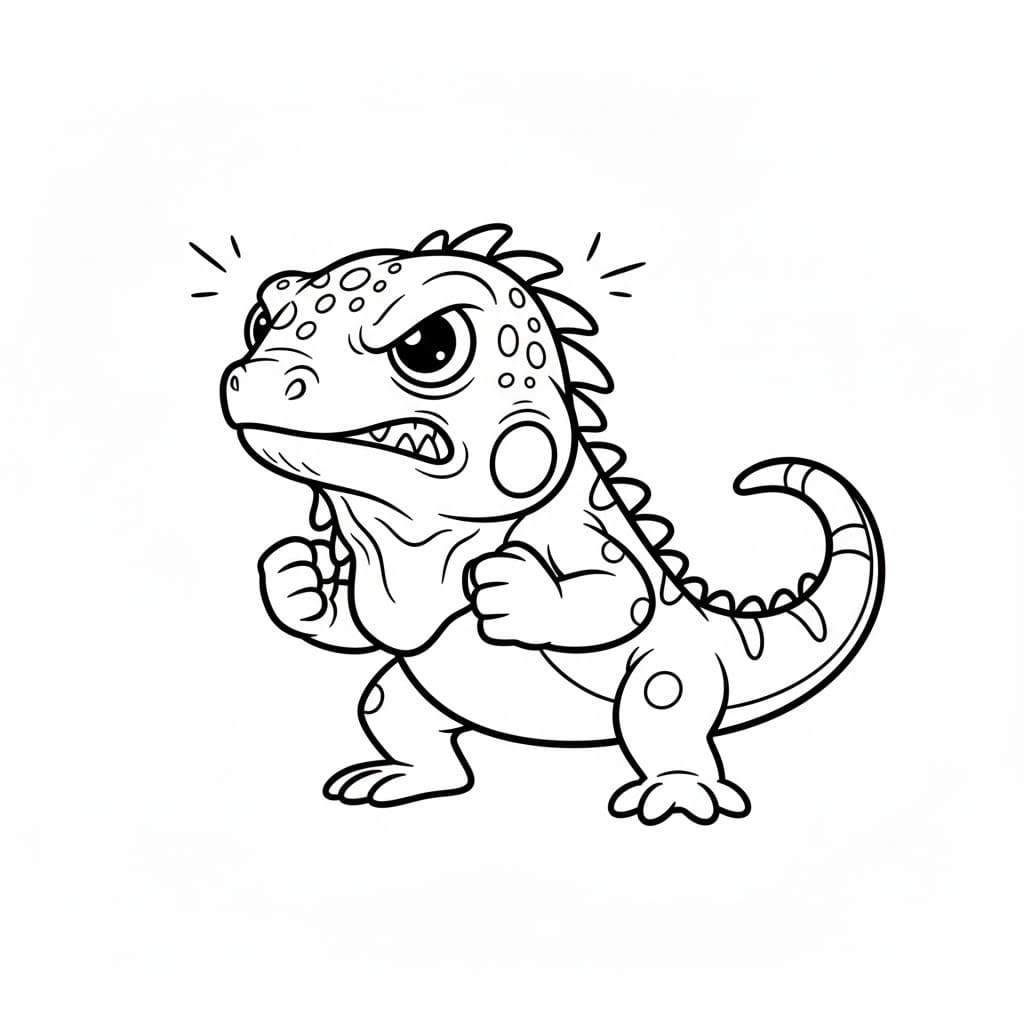 Kolorowanka Narysuj Iguana 2