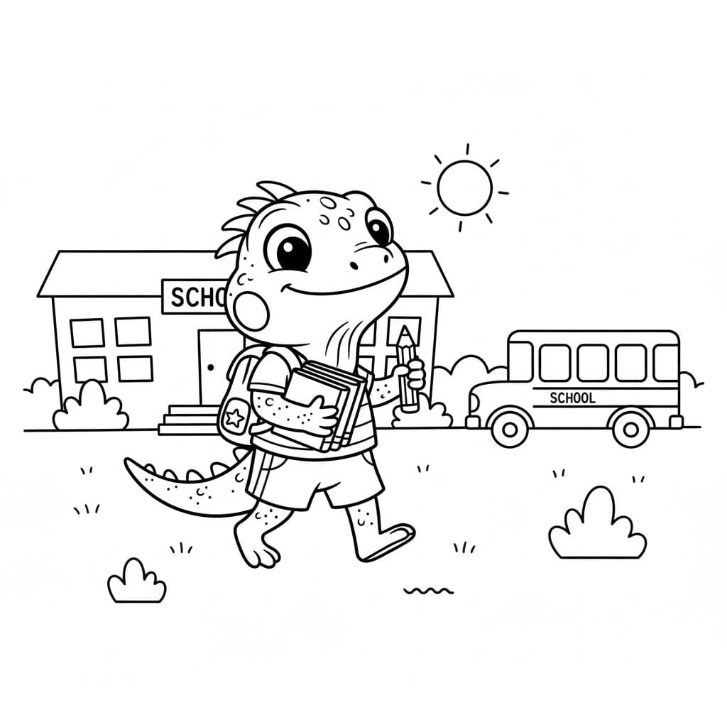 Kolorowanka Narysuj Iguana 4