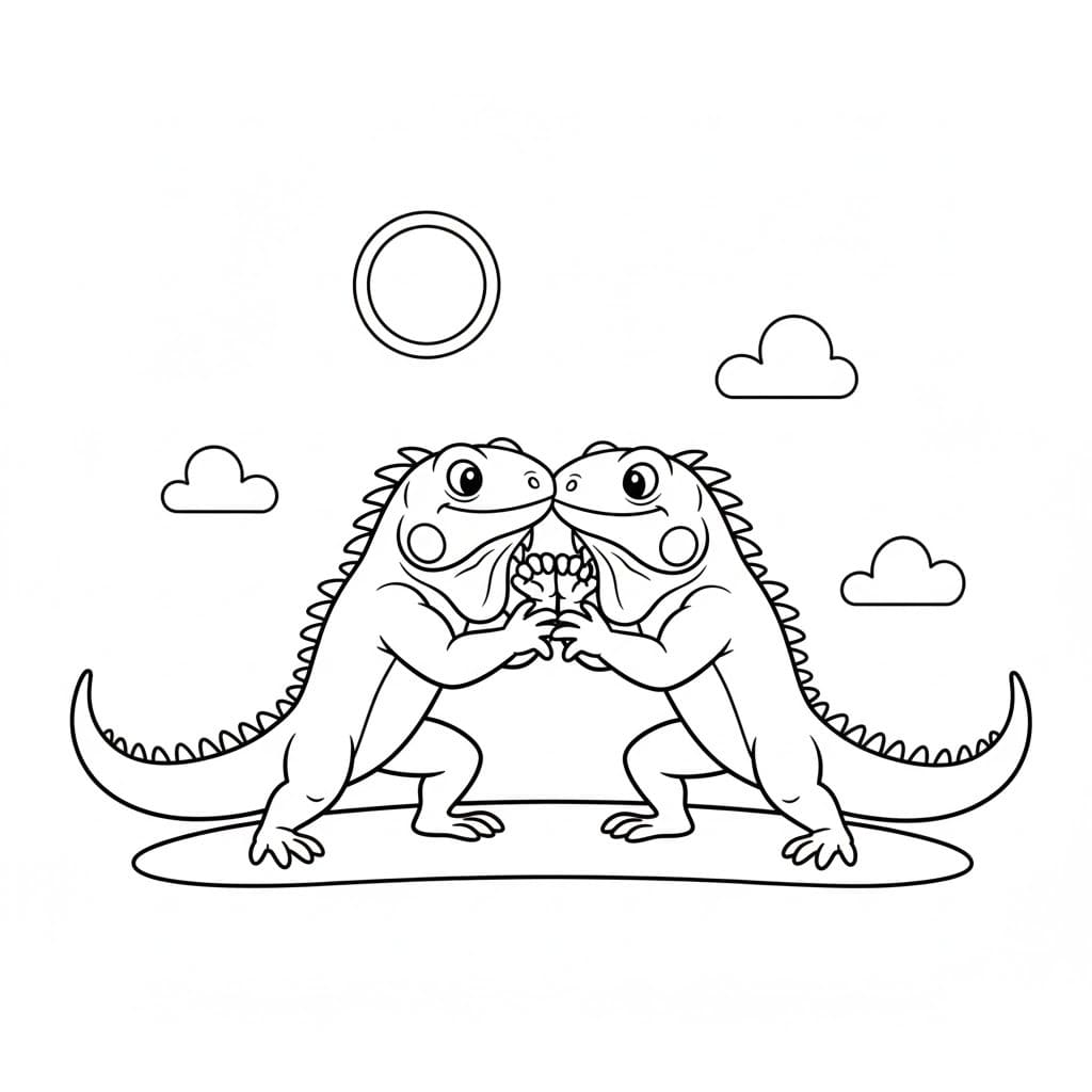 Kolorowanka Narysuj Iguana 8