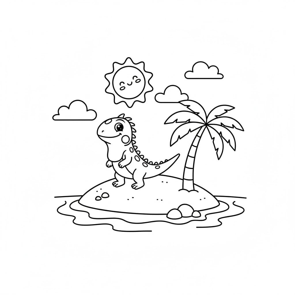 Kolorowanka Narysuj Iguana bezpłatny dla dzieci