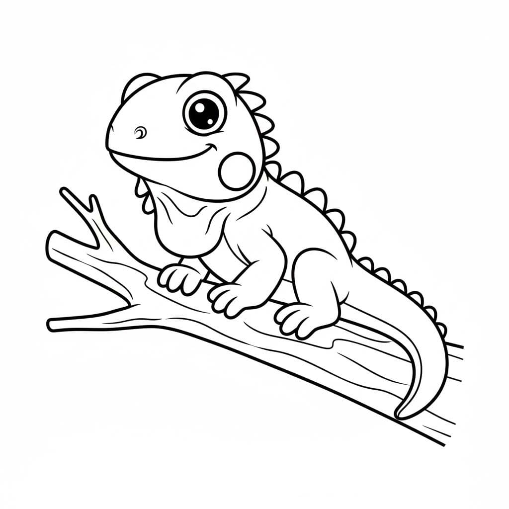 Kolorowanka Narysuj Iguana bezpłatny podstawowy