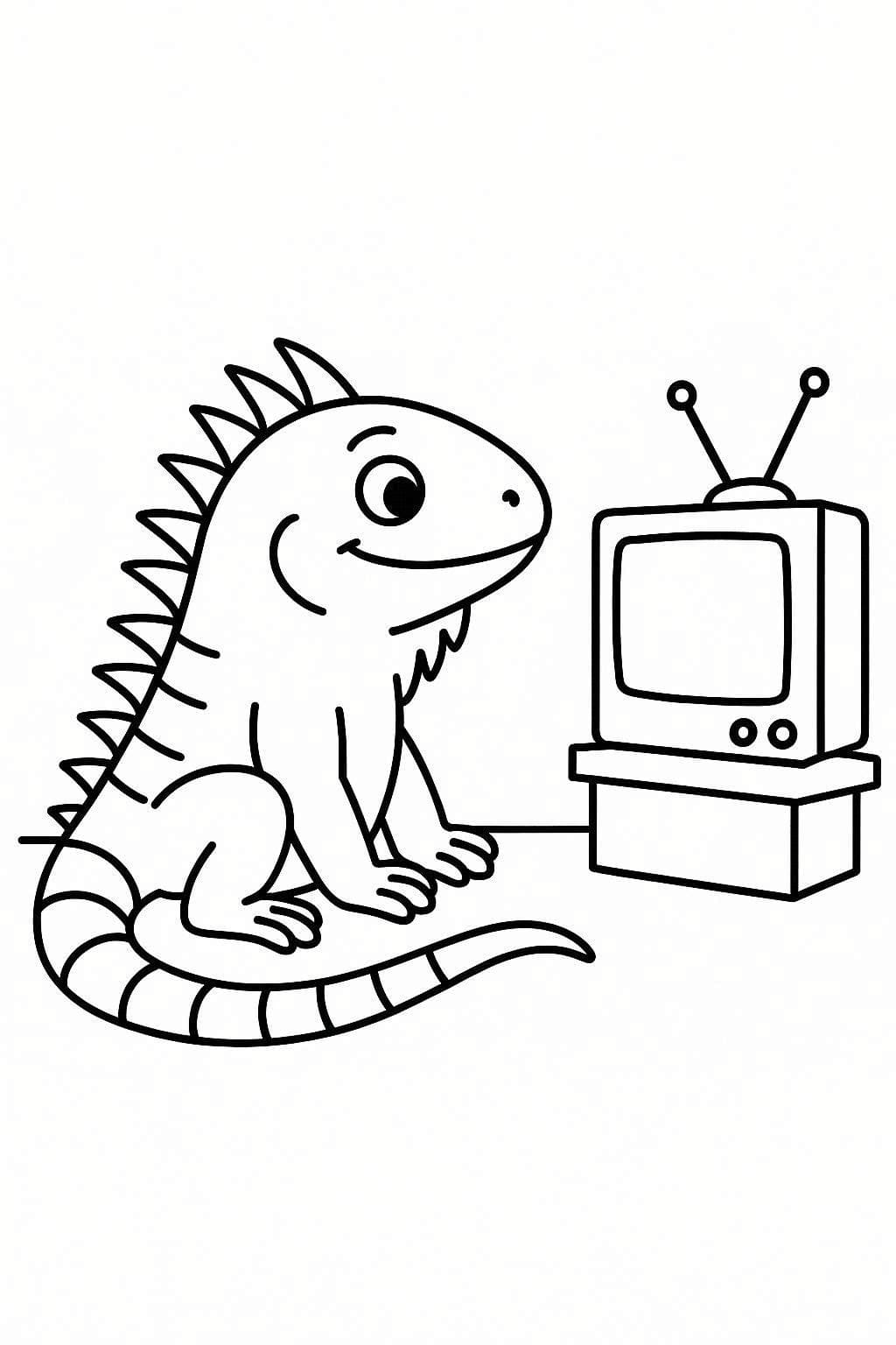 Kolorowanka Narysuj Iguana bezpłatny prosty