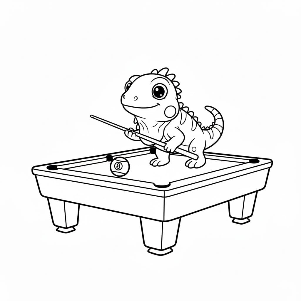 Kolorowanka Narysuj Iguana podstawowy