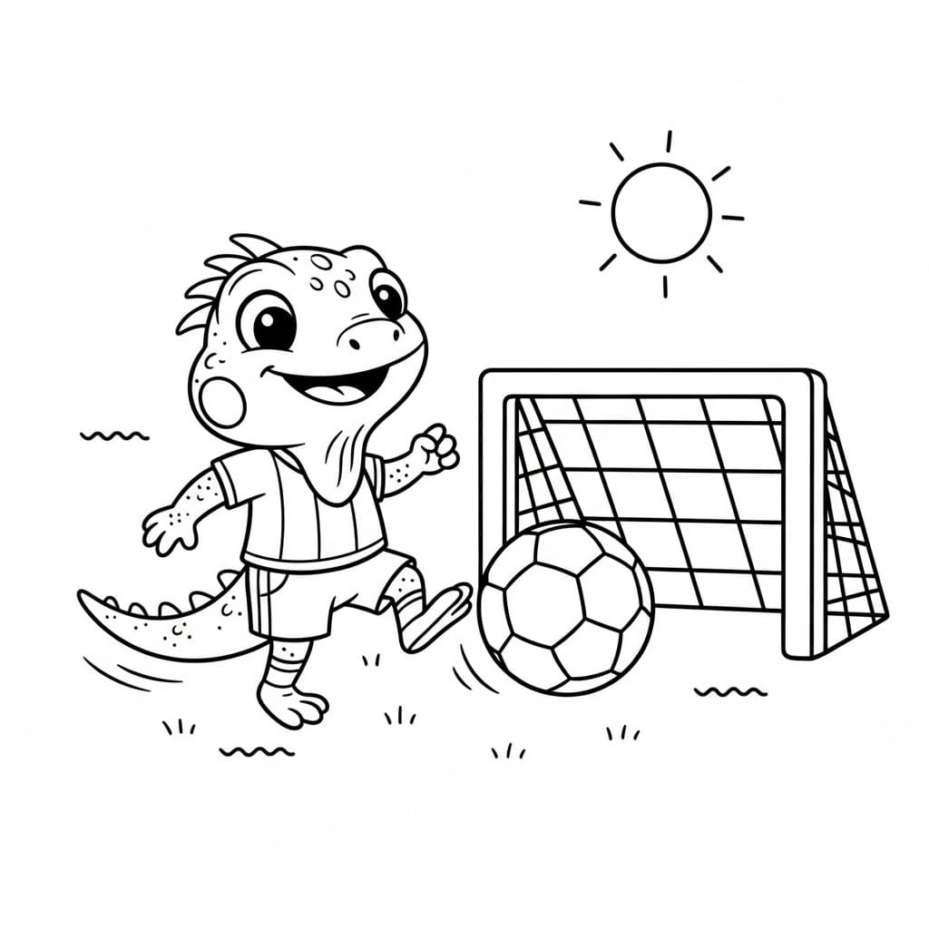 Kolorowanka Narysuj Iguana wydruku podstawowy