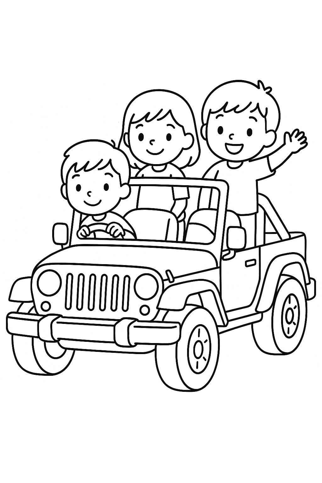 Kolorowanka Narysuj Jeep 2