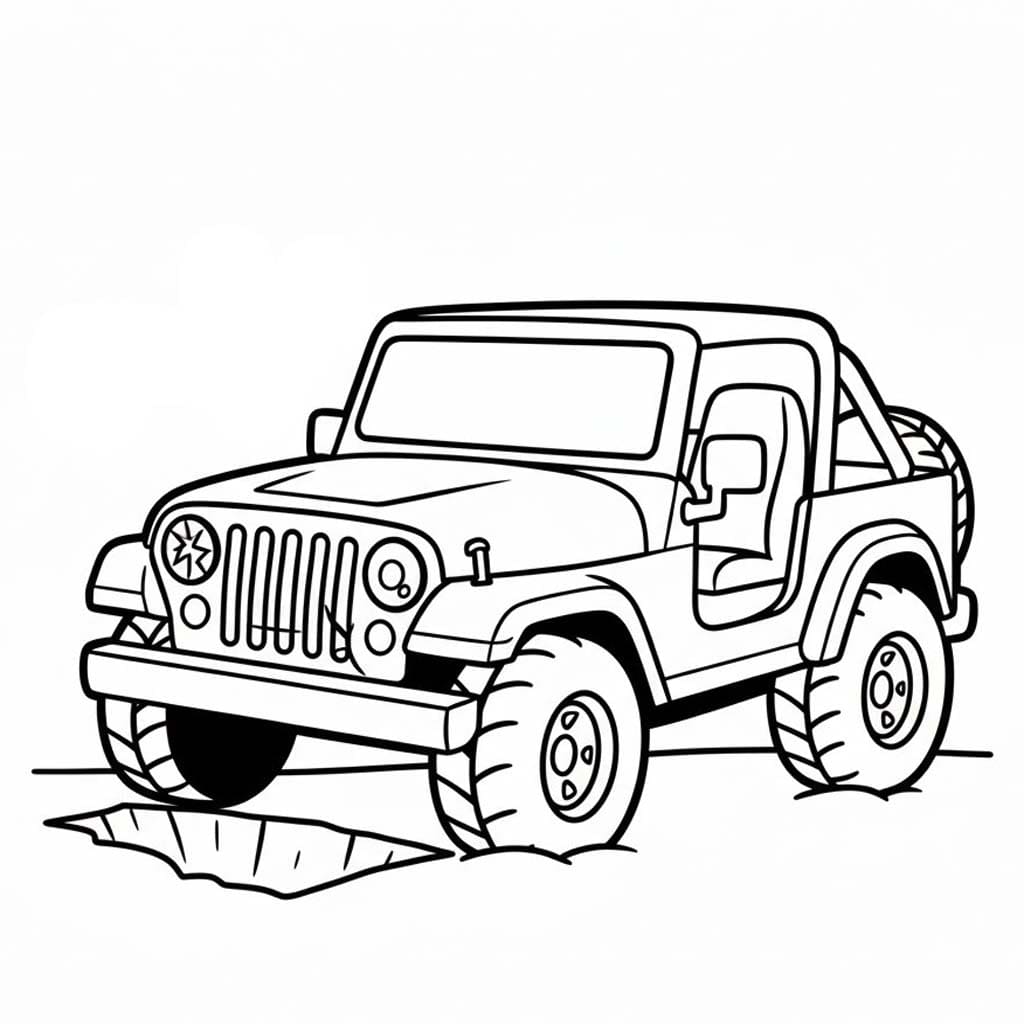 Kolorowanka Narysuj Jeep dla dzieci
