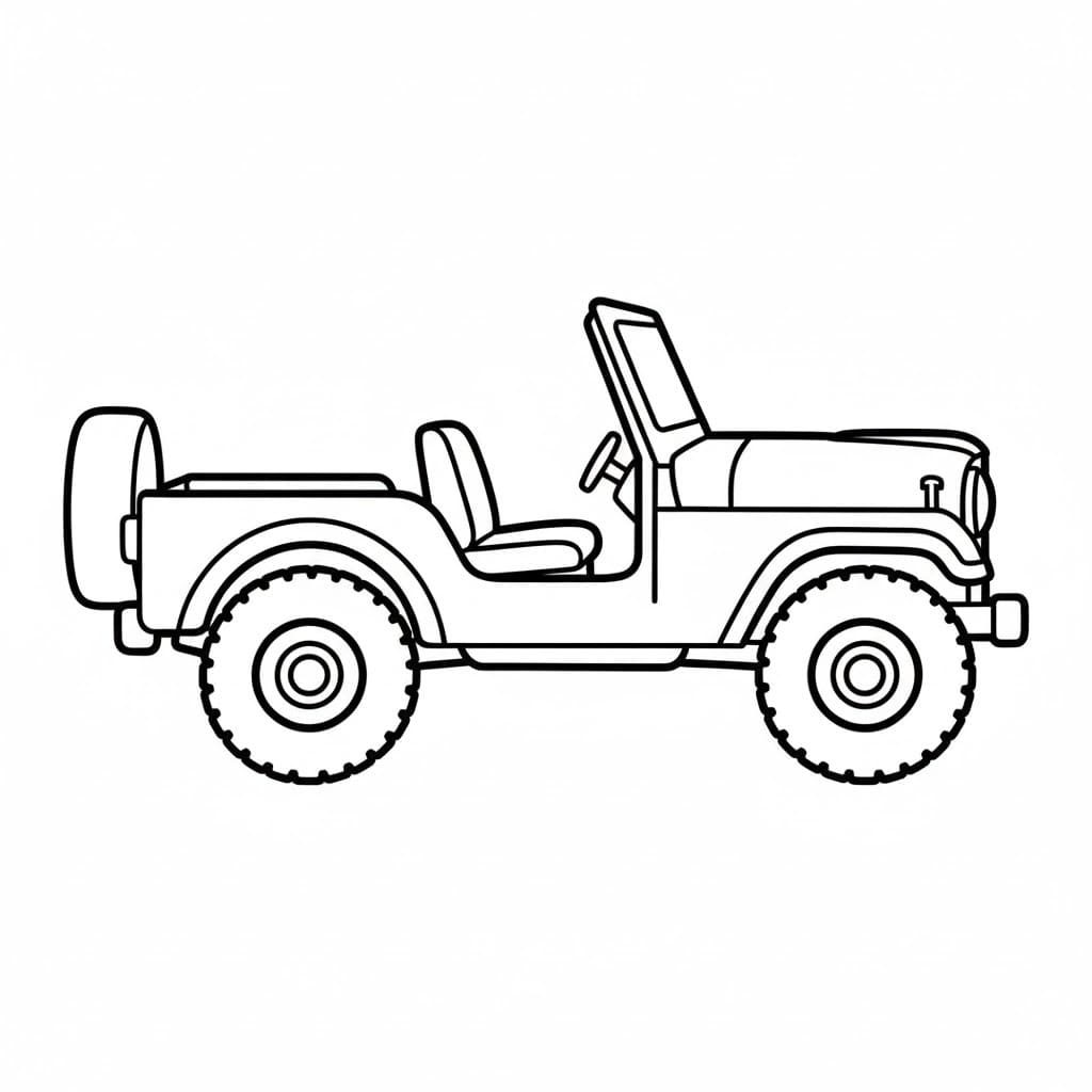 Kolorowanka Narysuj Jeep podstawowy